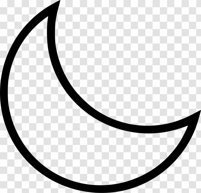 White Clip Art - Black - Outline Of The Moon Transparent PNG
