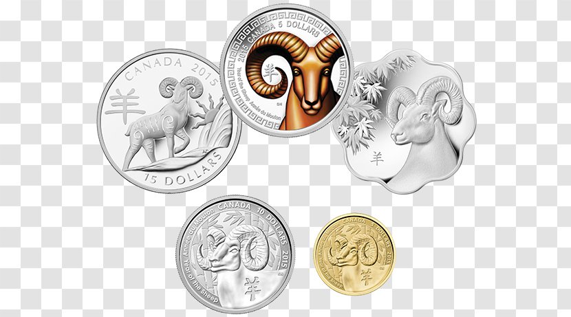 Bullion Coin Silver Goat - Metal - The Year Of Sheep Transparent PNG