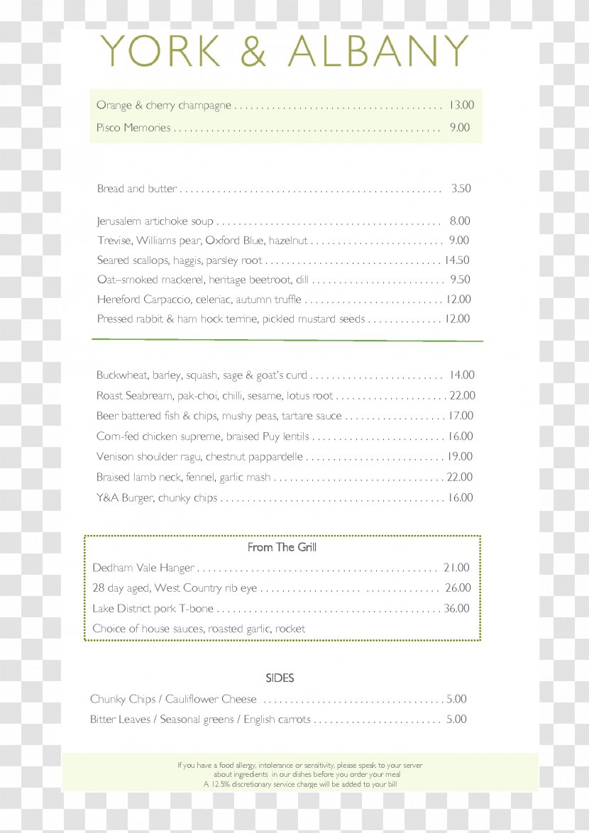 Document Line Brand Font - A Restaurant Menu List Transparent PNG