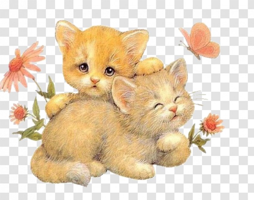 Hug Love Clip Art - Cat - Two Kittens Transparent PNG