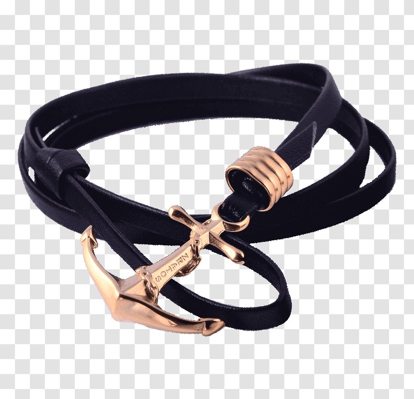 Bracelet Jewellery Leather Belt Buckles - Gold Anchor Transparent PNG