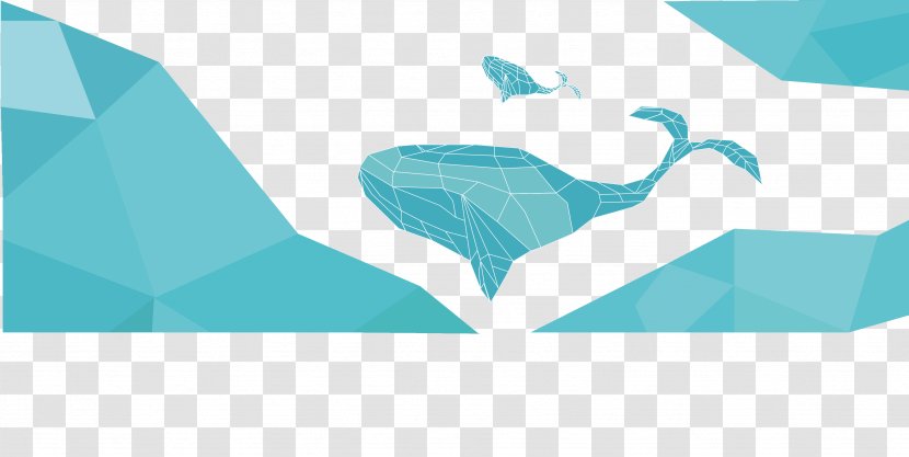 Euclidean Vector Blue Whale - Turquoise - Material Transparent PNG