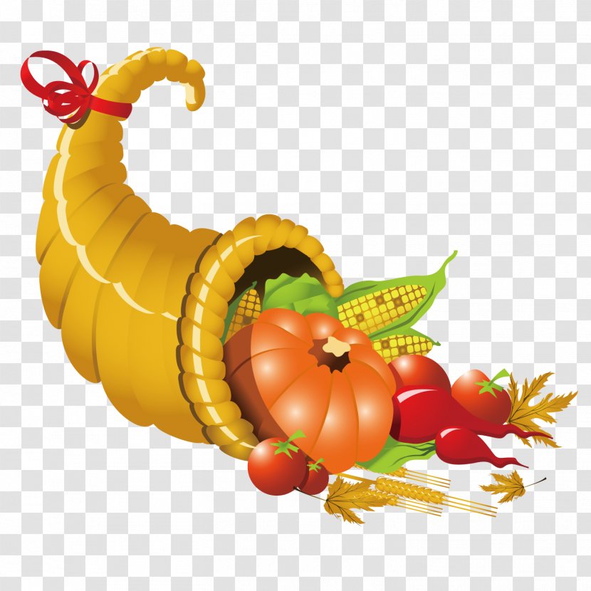 Cornucopia Thanksgiving Clip Art - Editing - The Conch Is Filled With Vegetables Transparent PNG