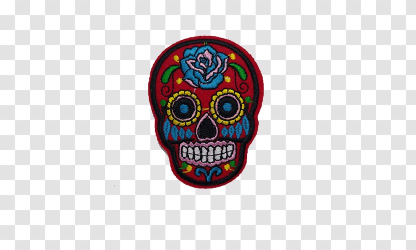 La Calavera Catrina Skull Embroidery Day Of The Dead - Badge Transparent PNG