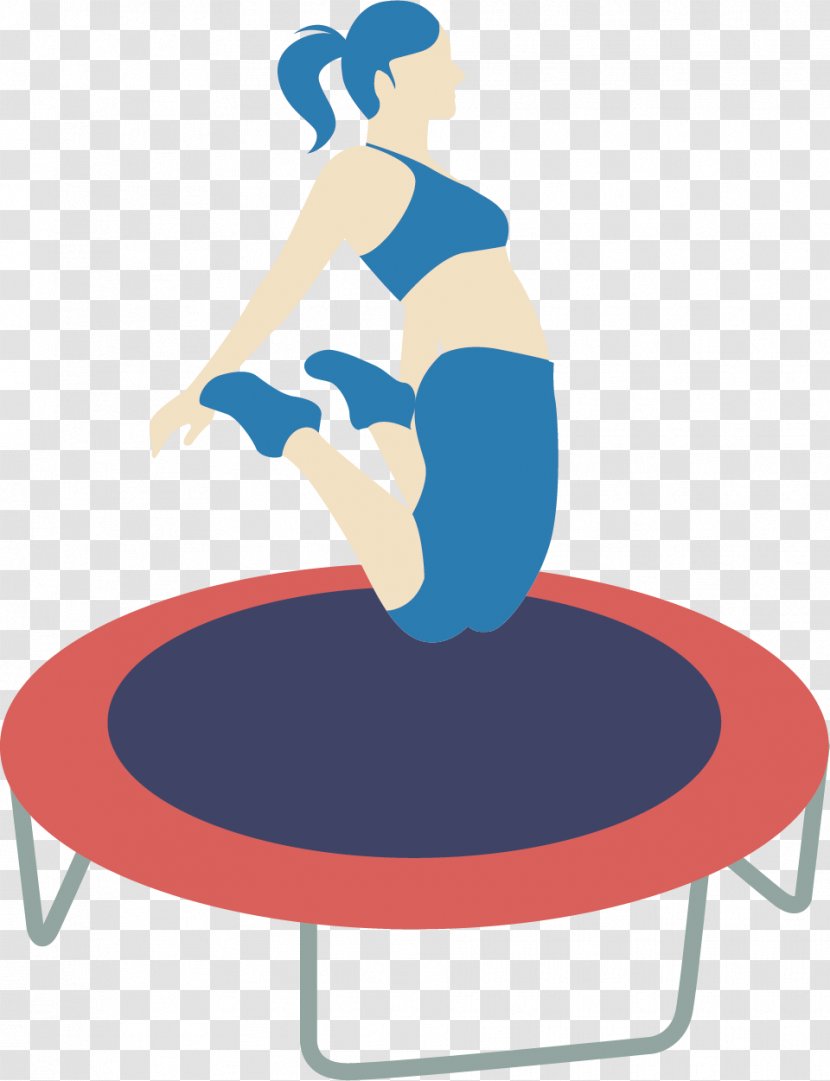 Euclidean Vector Jumping Clip Art - Cartoon - Style Woman On The Trampoline Transparent PNG