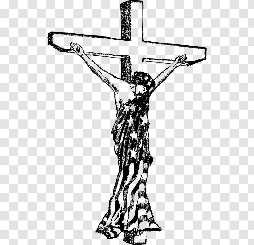 Statue Of Liberty Crucifixion - Black And White Transparent PNG