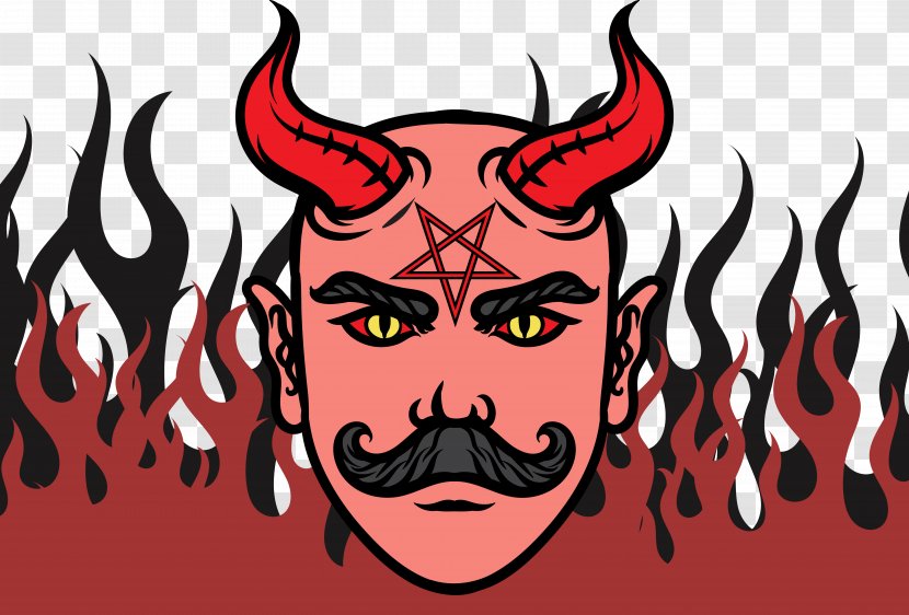 Lucifer Demon Devil Visual Arts Illustration - Facial Hair - Horrible Transparent PNG