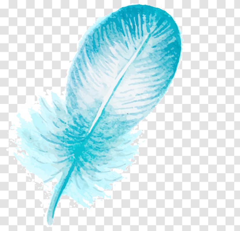Feather Bird Blue Hair - Vector Floating Transparent PNG
