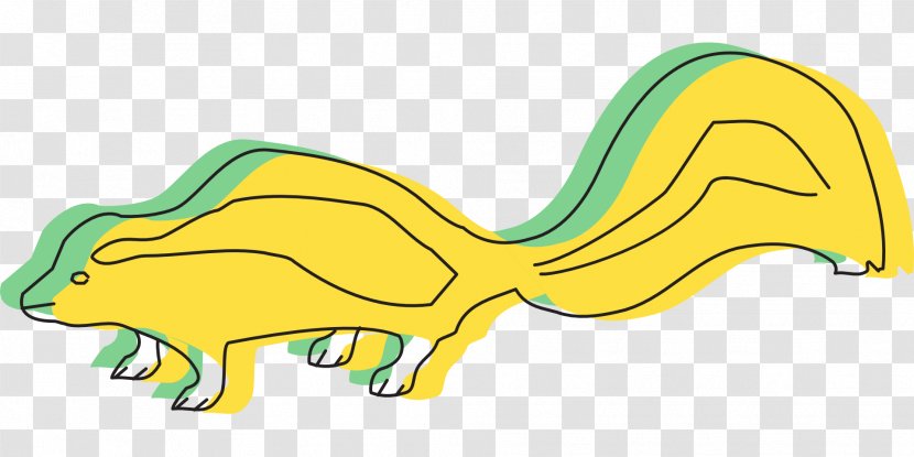 Yellow Skunk Green Clip Art - Tail Transparent PNG