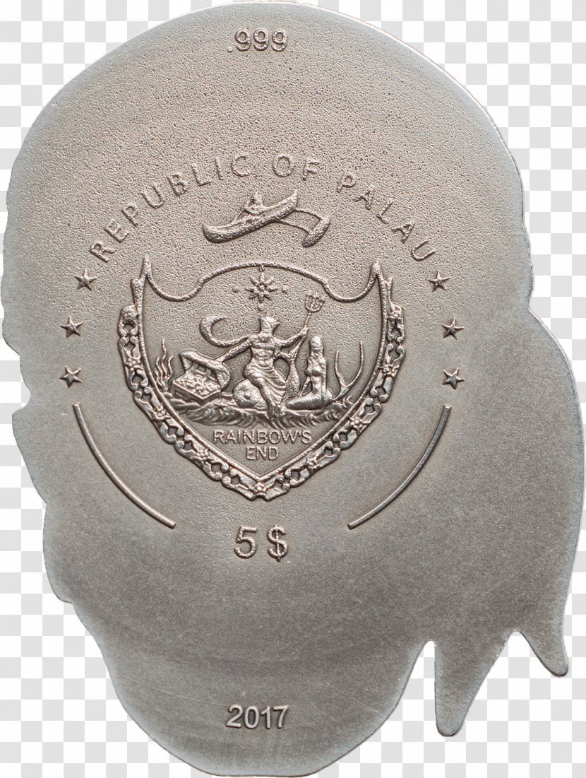Silver Coin Palau Skull - Polish Mint Transparent PNG