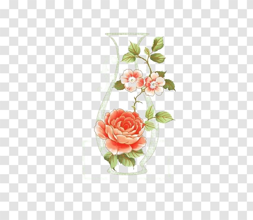 Vase Garden Roses Bottle - Floral Design - World Transparent PNG
