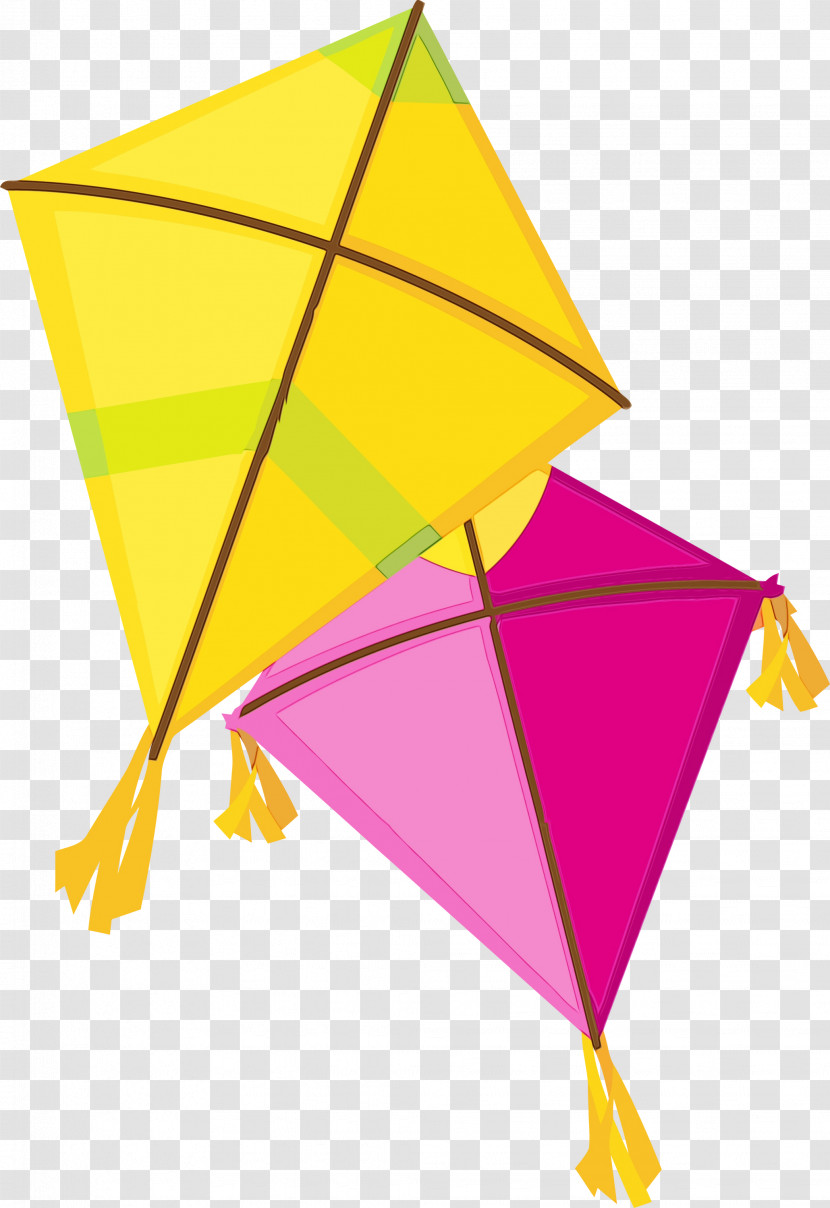 Triangle Kite Line Point Yellow Transparent PNG