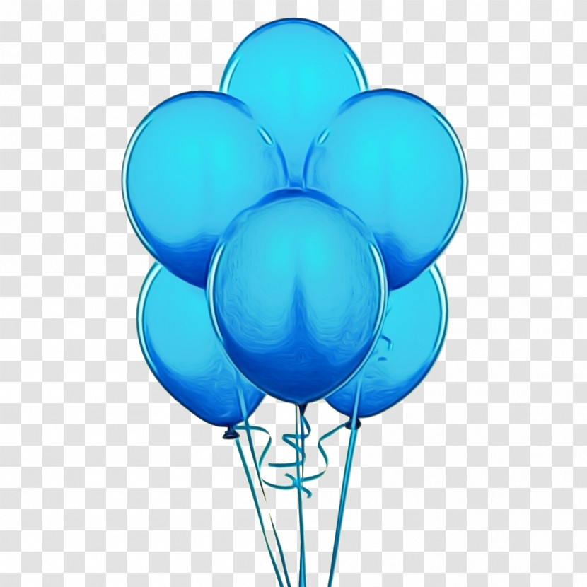 Balloon Blue Turquoise Aqua Party Supply Transparent PNG