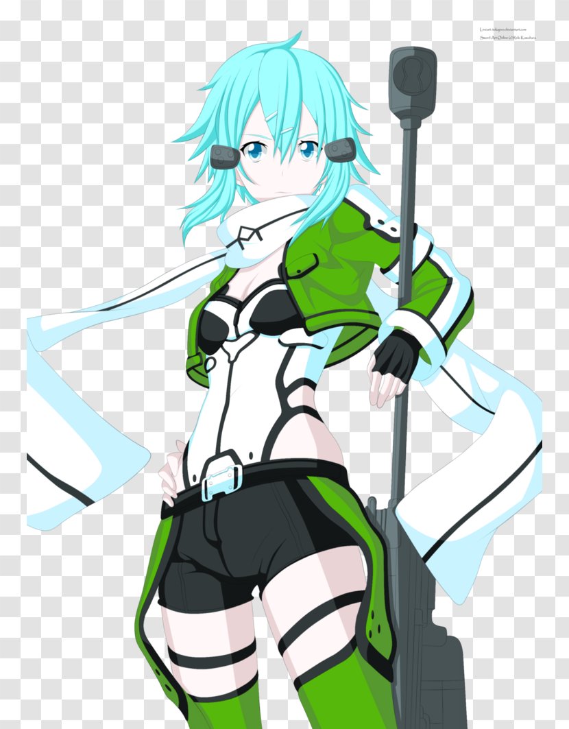 Sinon Kirito Line Art Color - Heart - Flower Transparent PNG