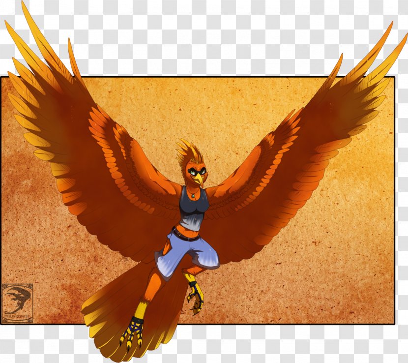 Bird Of Prey Feather Beak Character - Cartoon - Fiery Dragon Transparent PNG