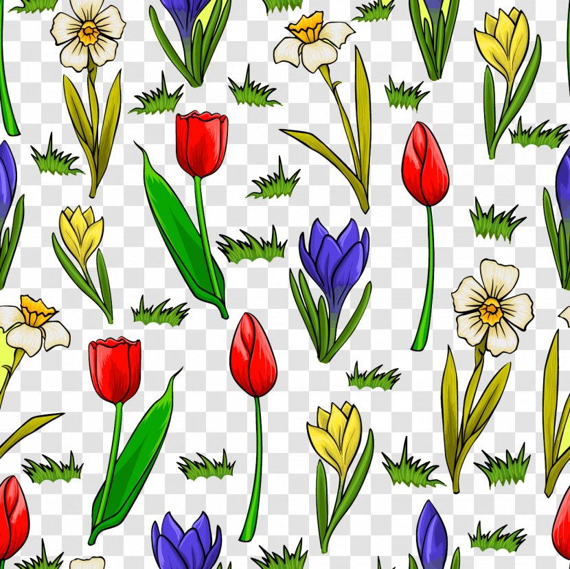 Cartoon Flower Stock Illustration - Royalty Free - Painted Flowers Grass Background Material Picture Transparent PNG