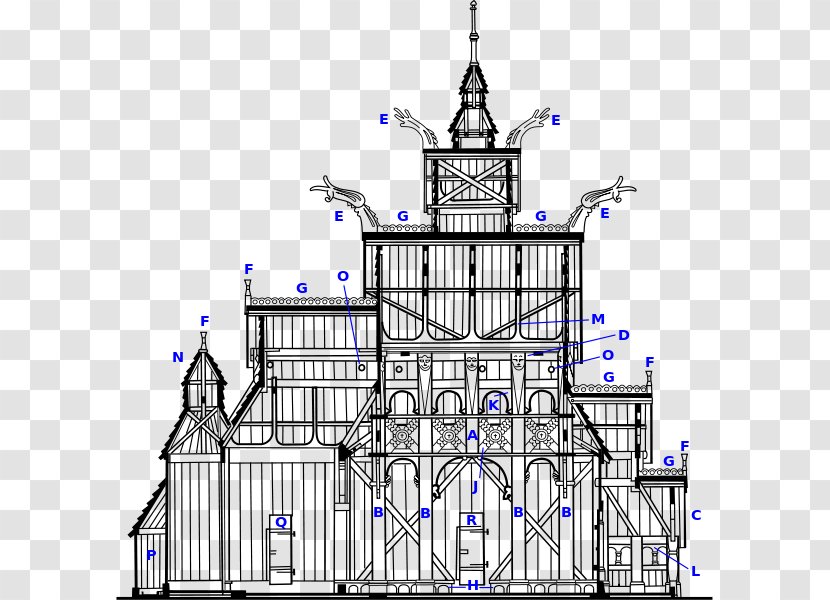 Gol Stave Church Borgund Medieval Architecture - Drawing Transparent PNG