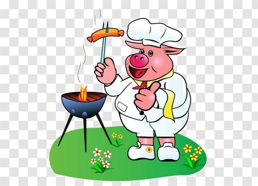 Sausage Barbecue Domestic Pig Grilling Illustration - Cartoon Pork Transparent PNG