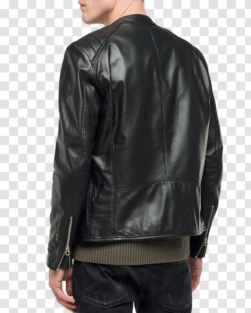 Leather Jacket Zipper Coat - Black Transparent PNG