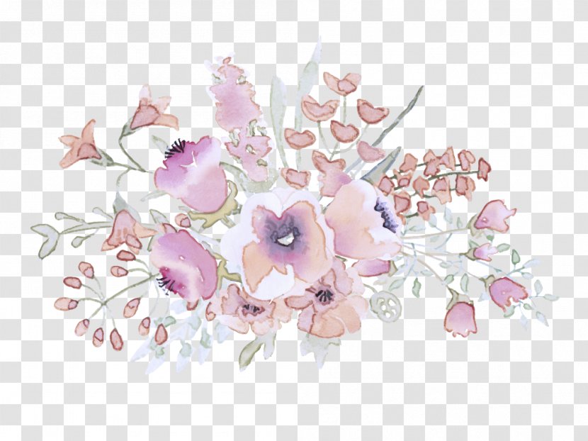 Pink Flower Leaf Plant Bouquet - Cut Flowers Branch Transparent PNG
