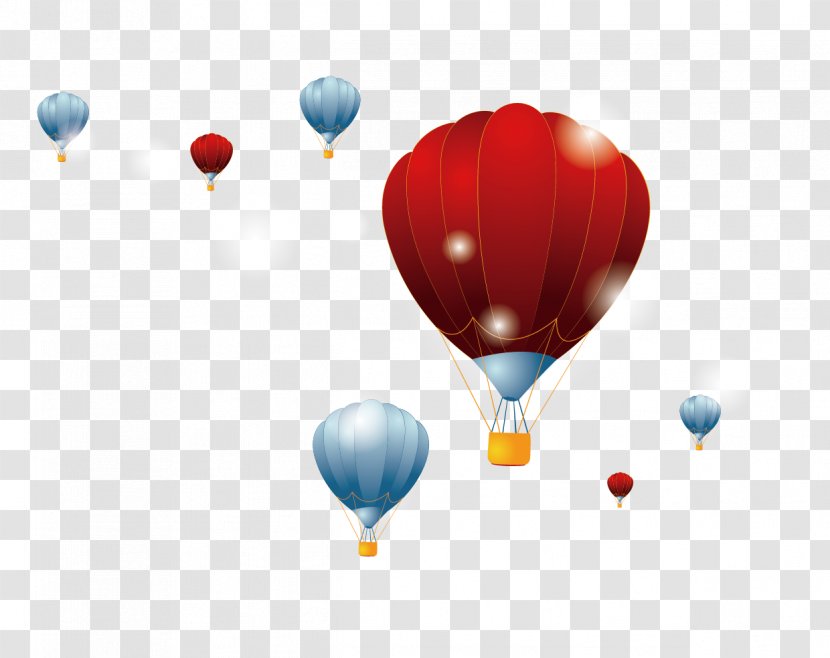 Hot Air Ballooning - Sky - Red Blue Balloon Transparent PNG