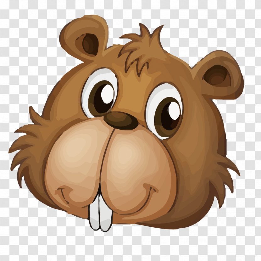 Beaver Cartoon Clip Art - Flower - Vector Bear Transparent PNG