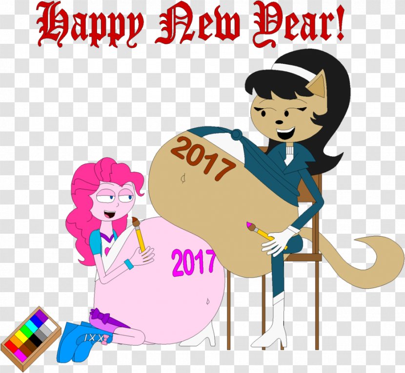 Cartoon Human Behavior Clip Art - Watercolor - Happy New Year Transparent PNG