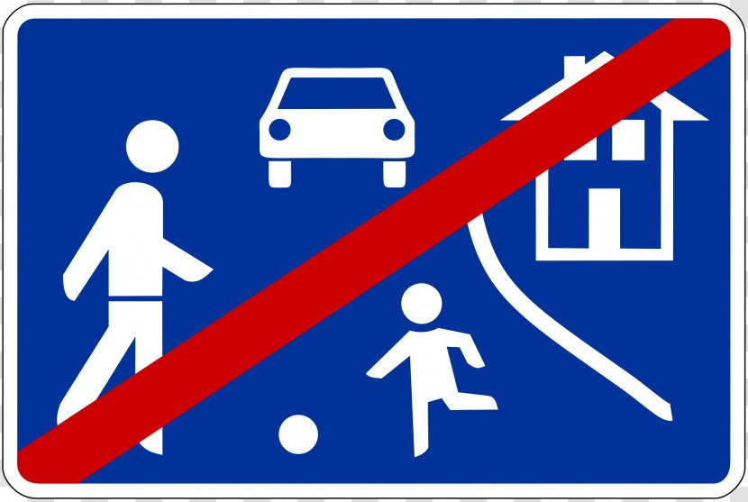 Traffic Sign Living Street Residential Area - Text - Road Transparent PNG