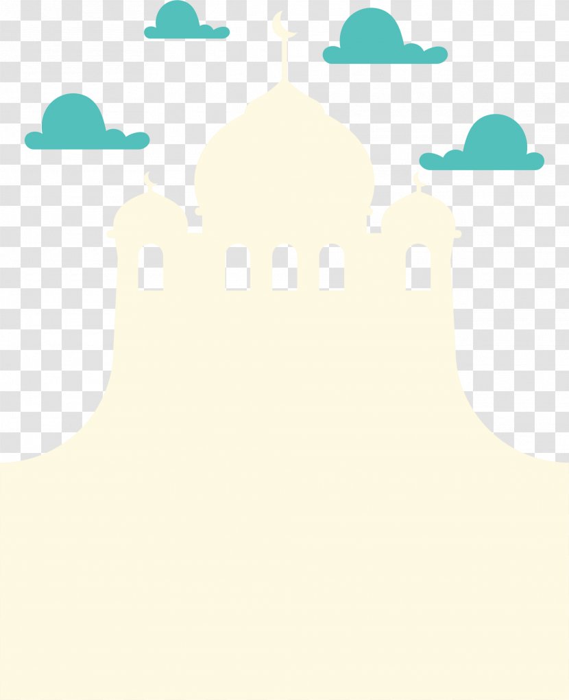 Paper Blue Cartoon Illustration - White - Yellow Clouds Church Transparent PNG