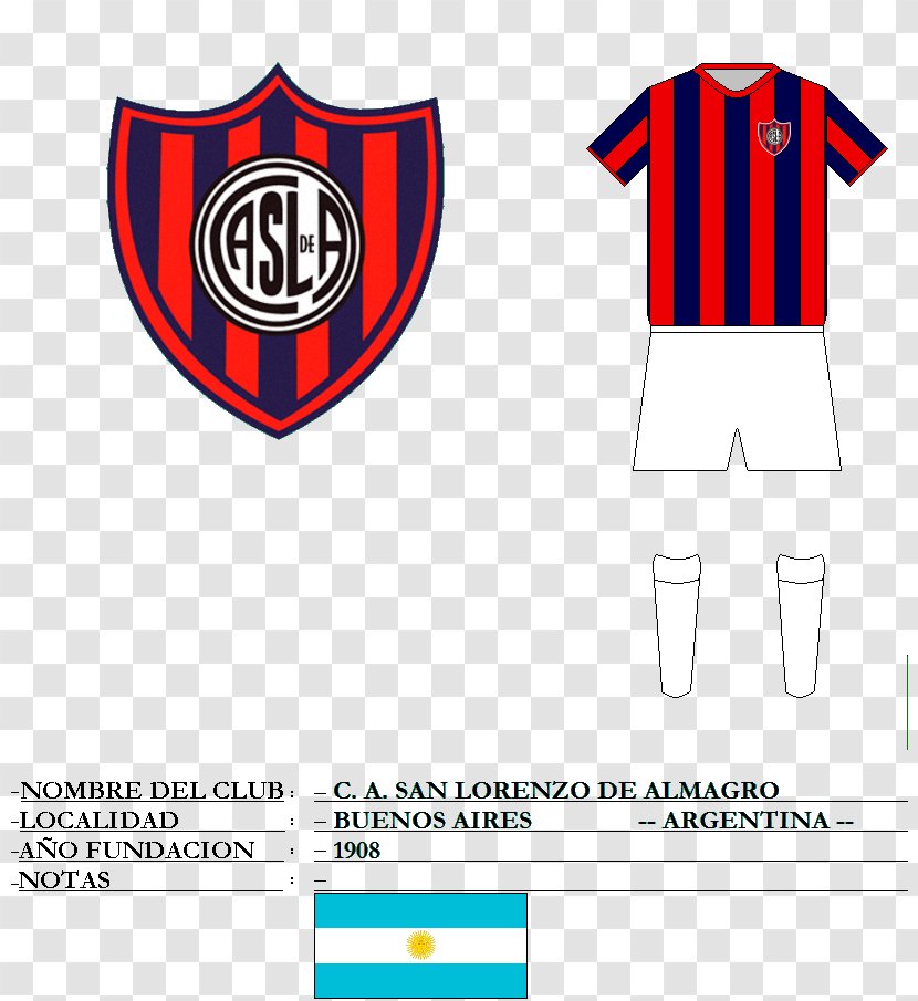 San Lorenzo De Almagro T-shirt Club Atlético Huracán Uniform - T Shirt Transparent PNG