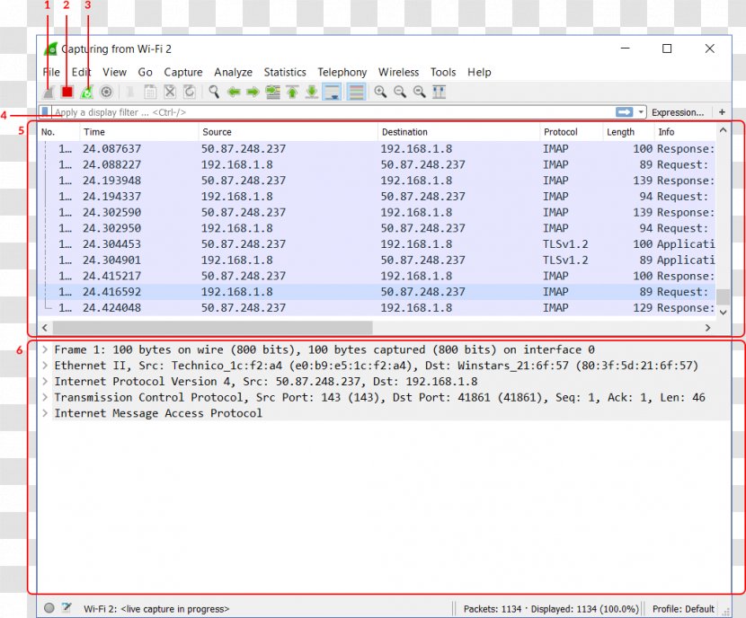 Wireshark Screenshot Packet Analyzer Frame Computer Network - Troubleshooting - Technological Sense Runner Transparent PNG