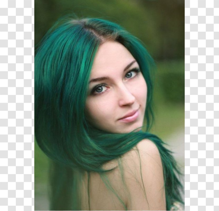 Hair Coloring Human Color Green - Bun Transparent PNG