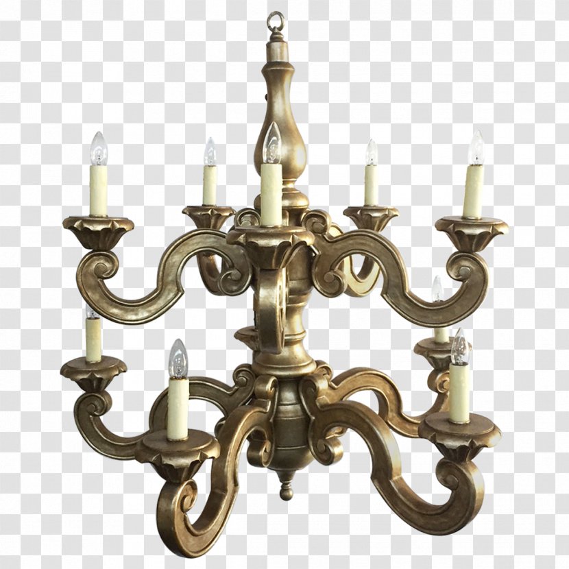 Chandelier Ceiling Fixture - Brass Transparent PNG