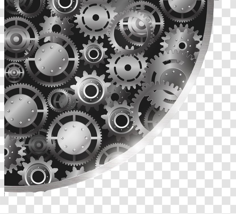 Gear Mechanism Euclidean Vector - Monochrome - Silver Set Transparent PNG