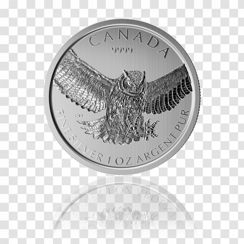 Silver Coin Great Horned Owl - Ounce Transparent PNG