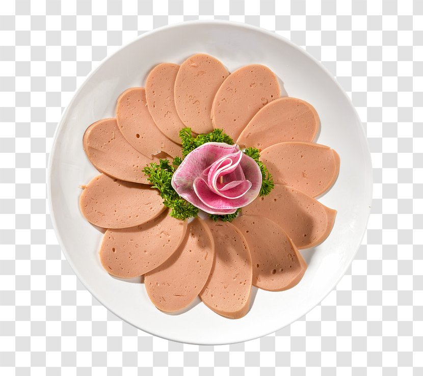 Ham Mortadella Bologna Sausage Pork Food - Merienda - Wang Plate Transparent PNG