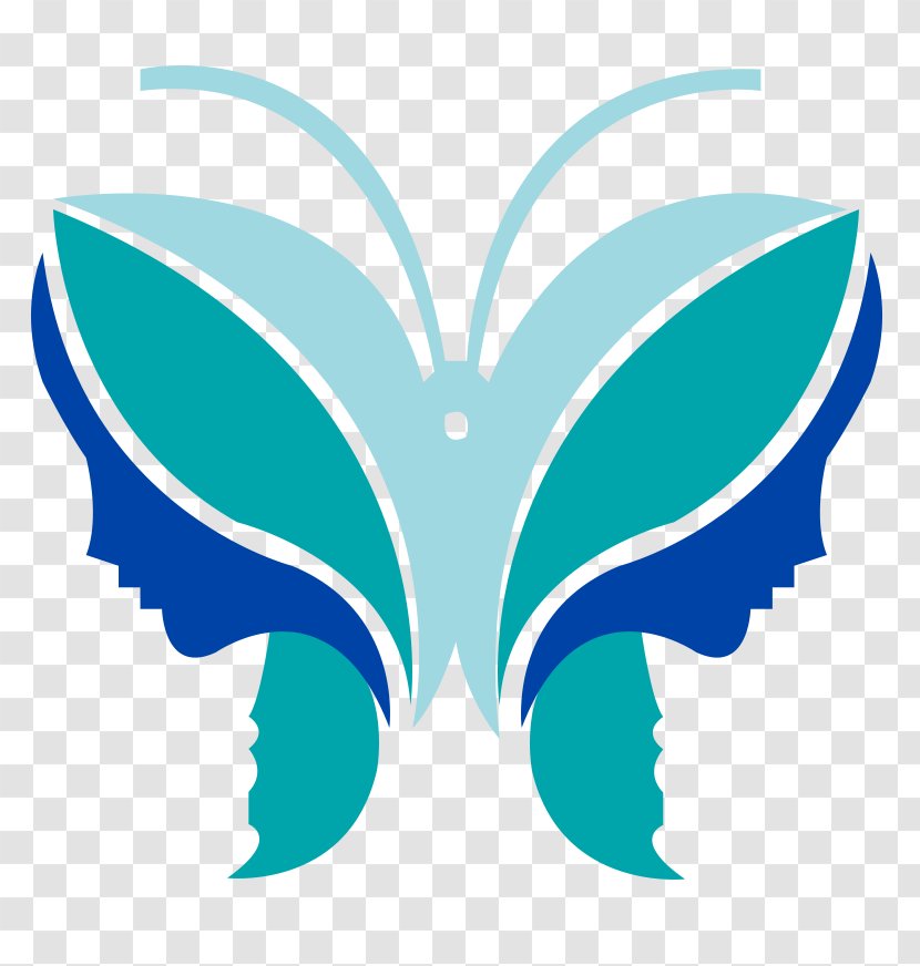 Butterfly Insect Pollinator - Teal - Hand-painted Transparent PNG