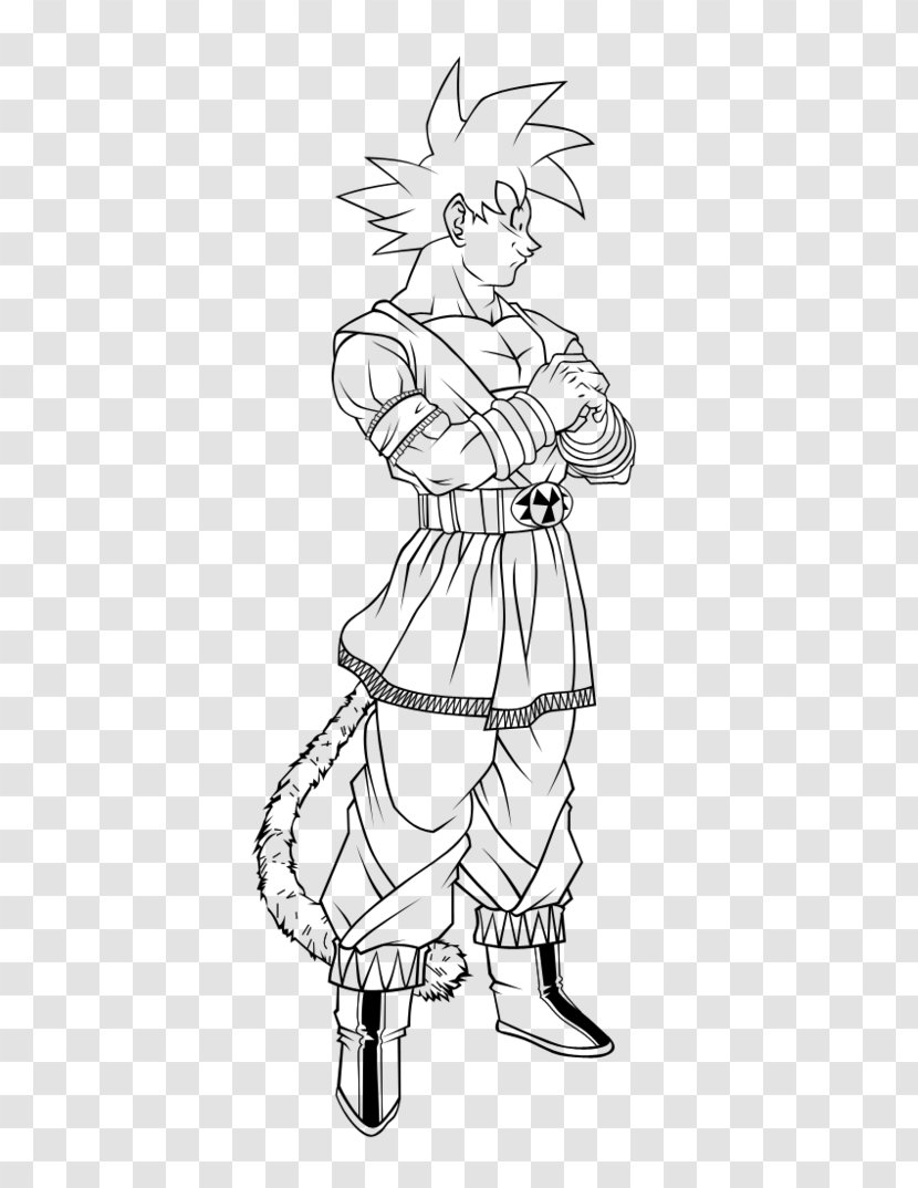 Dress Goku Line Art Sketch - Joint Transparent PNG