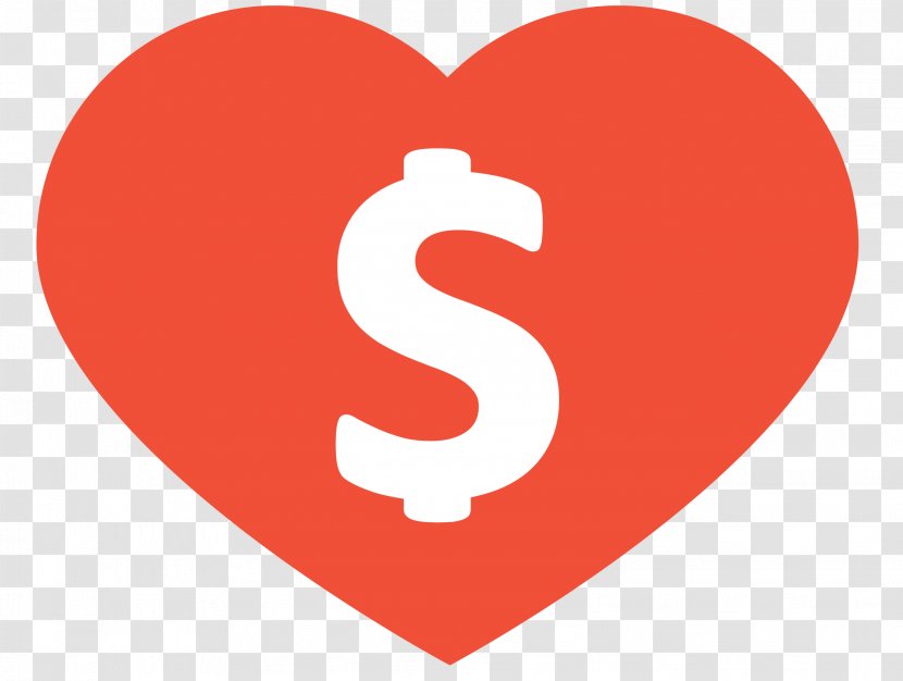 Heart Dollar Sign United States Currency Symbol One-dollar Bill - Silhouette - Love Text Transparent PNG