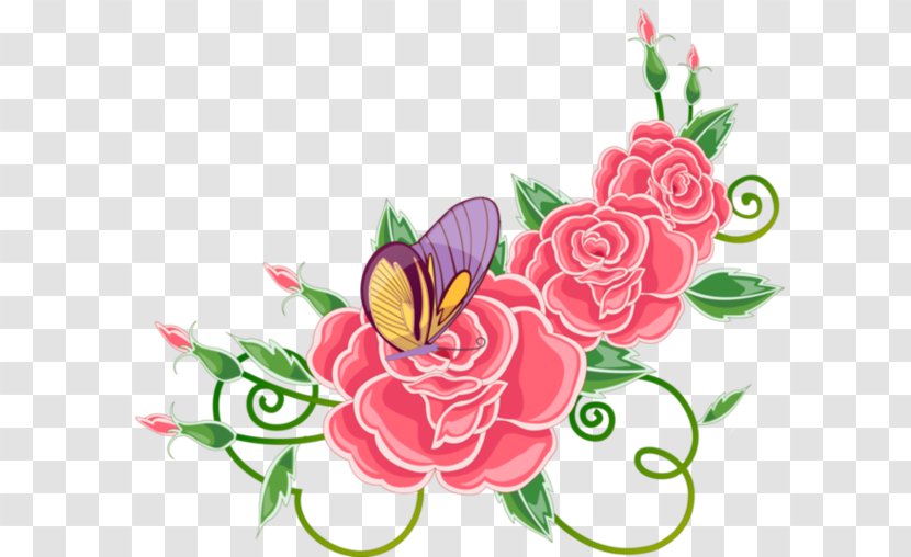 Floral Design Psd Vector Graphics Flower - Rose - Forgetmenot Free Transparent PNG