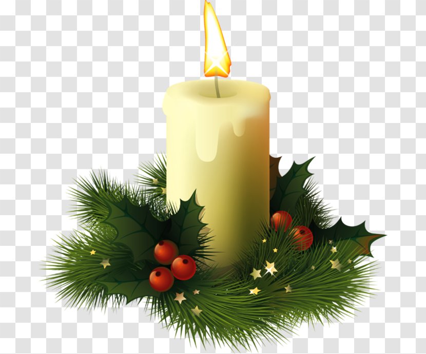 Candle Christmas Clip Art - Fir - Image Transparent PNG