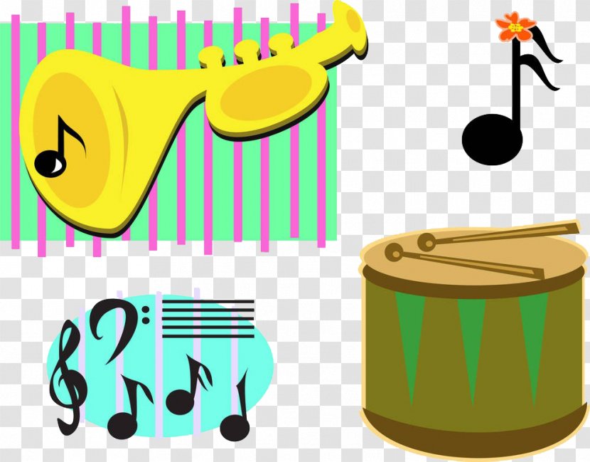 Royalty-free Clip Art - Silhouette - Hand-painted Notes Drums Transparent PNG
