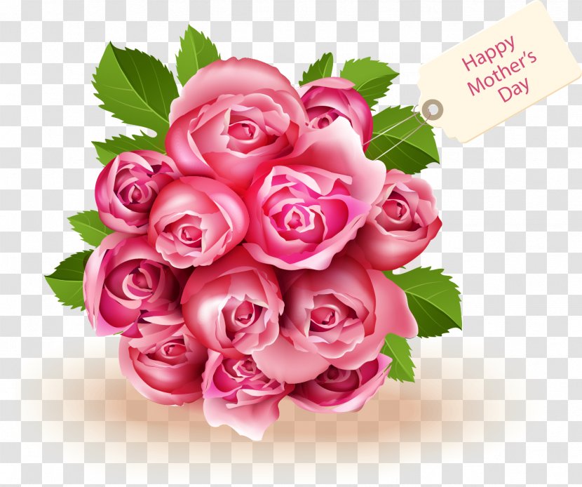 Mothers Day Wish Morning Love - Artificial Flower - Mother's Bouquet Of Pink Roses Diagram Transparent PNG