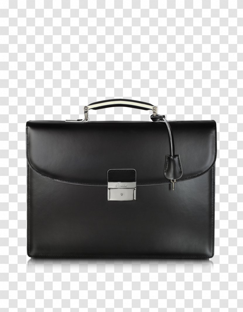 Briefcase Leather Handbag Pineider - Black - Genuine Transparent PNG