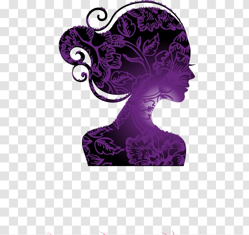 Silhouette Woman Stock Illustration - Violet - Beauty Pattern Transparent PNG