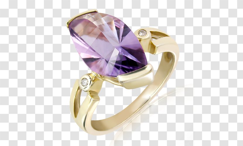 Amethyst Crystal Silver Body Jewellery - Jewelry Transparent PNG