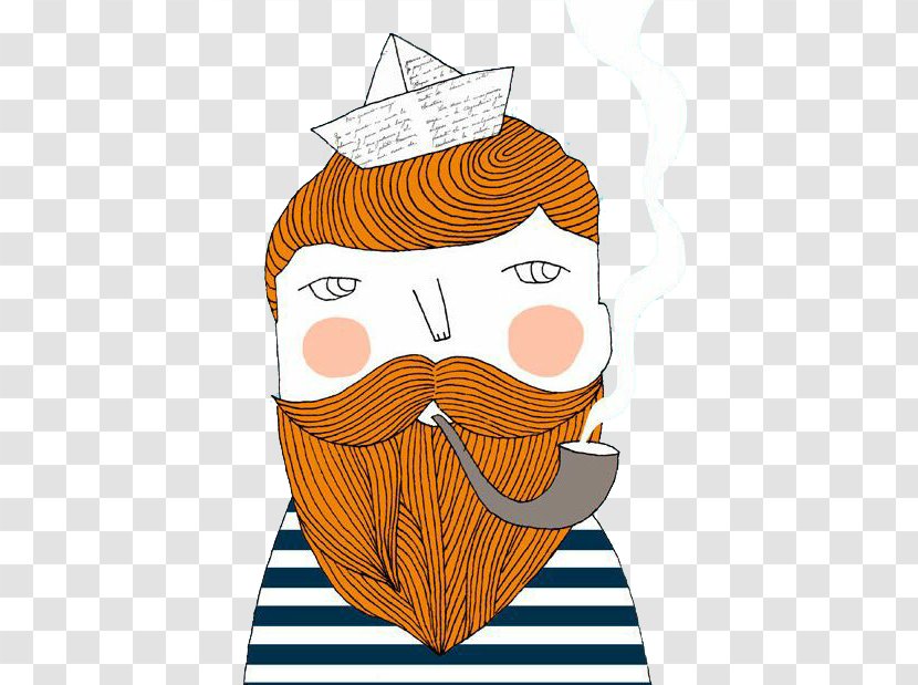 Poster A4 Drawing Illustration - Tree - Smoking Beard Male Sailor Transparent PNG