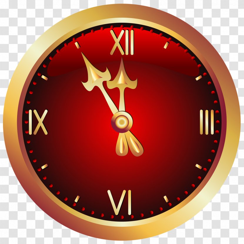 Clock Icon - Digital - Christmas Red Clipart Picture Transparent PNG