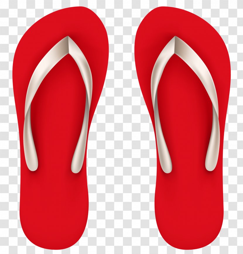 T-shirt Flip-flops Slipper Clip Art - Red - Sandals Transparent PNG