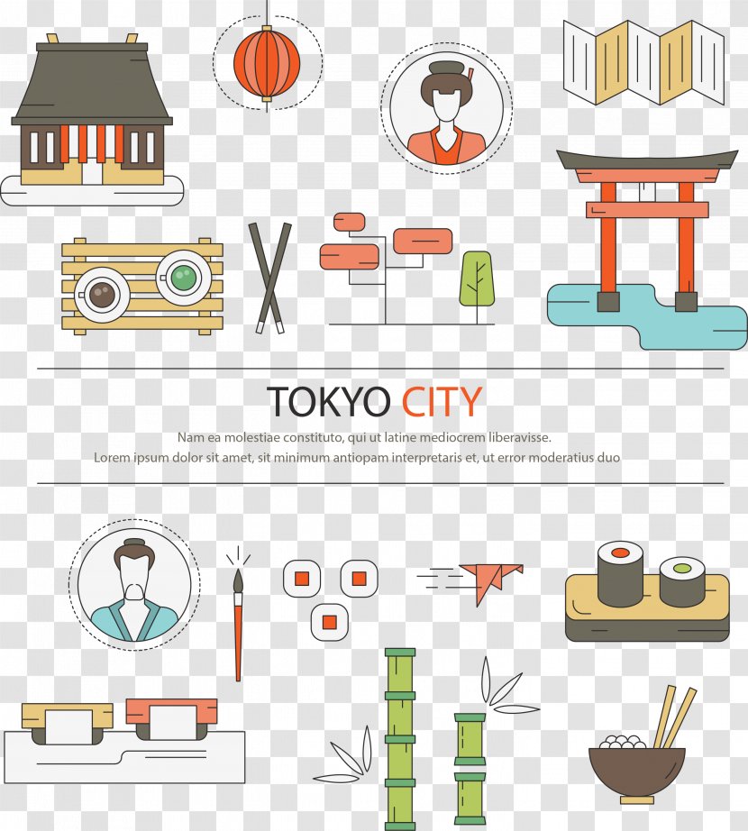 Japan Illustration - Japanese Architecture - Vector Hand-painted Transparent PNG